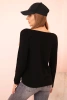 Women's sweater made of viscose with long sleeves and a round neckline black