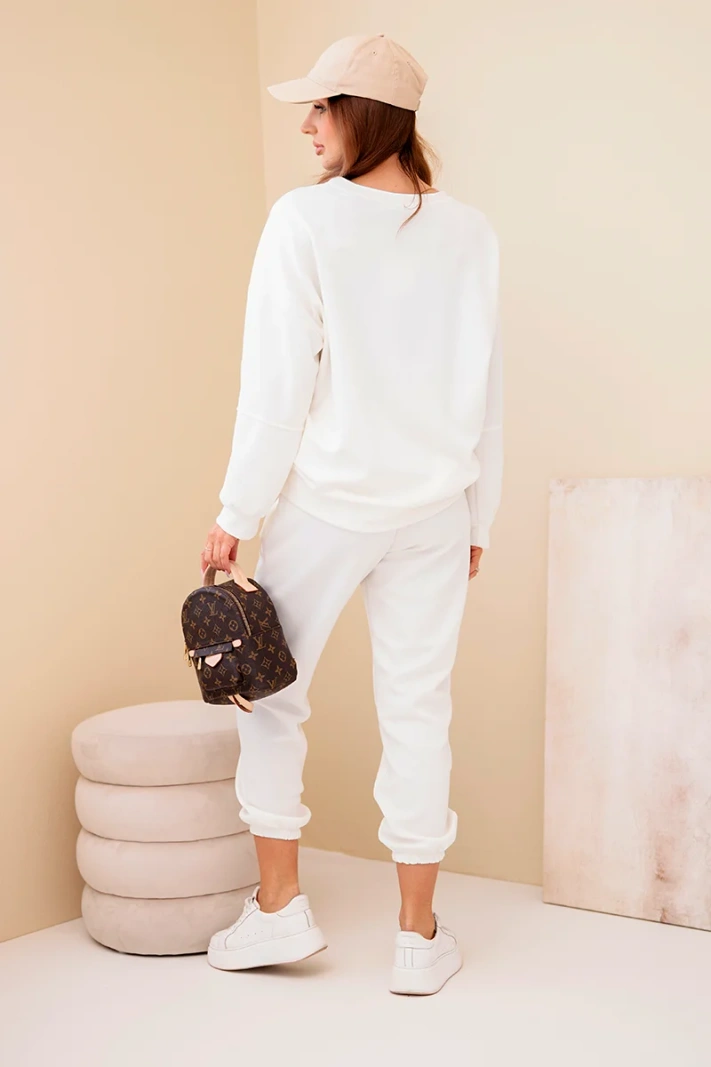 Set sweatshirt + pants buttery fabric white