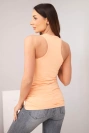 Women's sleeveless cotton blouse with a round neckline salmon