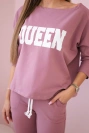 Set with Queen print dark pink