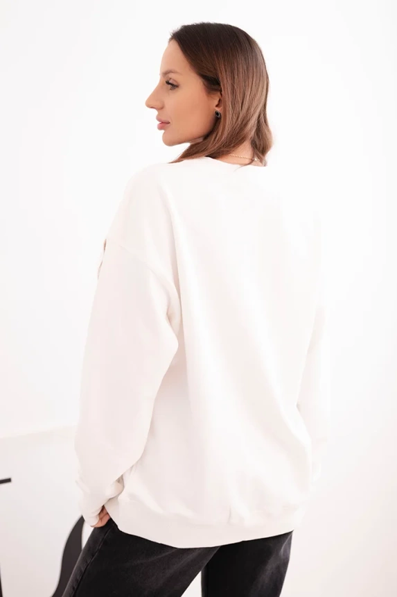 Damen Hoodie aus Baumwolle mit Kapuze und Kängurutasche weiß