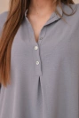 Blouse with a longer back grey