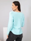 Women's sweater made of viscose with long sleeves and a round neckline mint