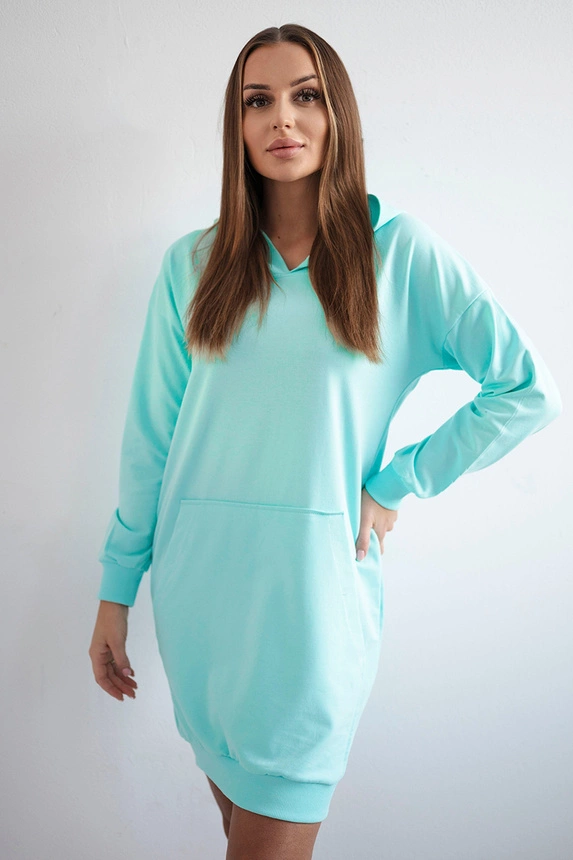 Kleid mit Kapuze in mint