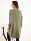 Sweter damski Plus Size z dekoltem V khaki