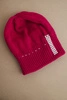 Damenwintermütze aus Wolle mit Zirkonia K453 fuchsia