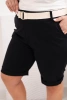 Dámské bavlněné šortky Plus Size s páskem černý