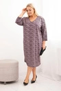 Damenkleid aus Georgette Plus Size mit V-Ausschnitt fango
