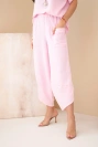 Set aus Viskose Bluse + Hose Bonbonrosa