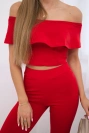 Set mit Rüsche rot