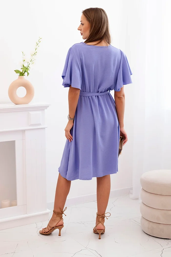 Dress with a plunging neckline purple