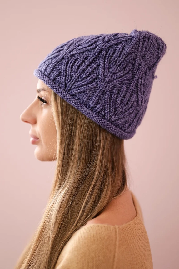 Women's cap Leaves K245 purple