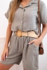 Women's muslin set with tied shirt and belted shorts fango