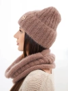 A set women's hat and snood made of knitwear fango