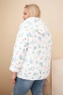 Dámská jarní bunda Plus Size s drobným květinovým vzorem modrá