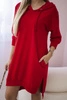 Dress with a hood and longer back red