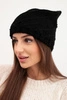Women's winter hat with decorative weave and classic design K372 black