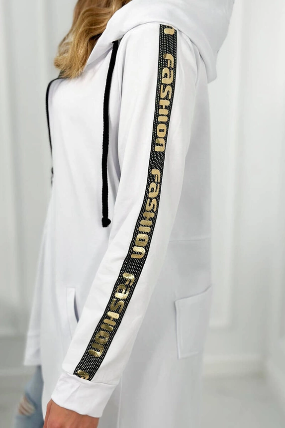Sweatshirt with zip at the back white