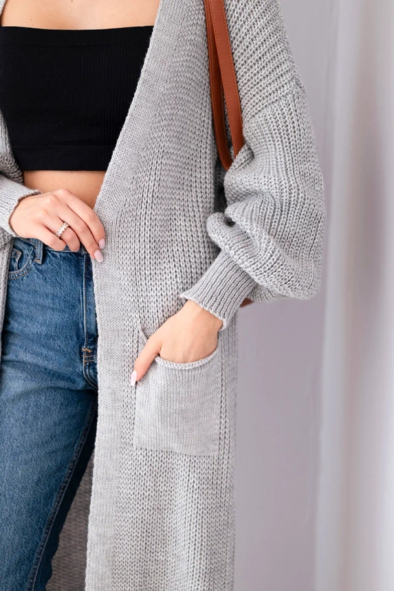 Sweater long cardigan grey
