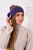 Cap with fleece Paryż K213 purple + mustard