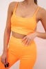 Set with high-waisted pants orange neon