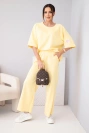 Women's buttery viscose set with sweatshirt and wide trousers light purple