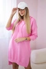 Dress with a hood and longer back light pink 