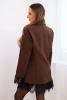Women's blazer with lace at the bottom and at the cuffs brown