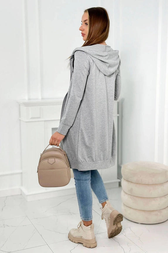 Kleidungsjacke mit Kapuze grau melange