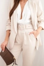 Elegant blazer and trousers set beige