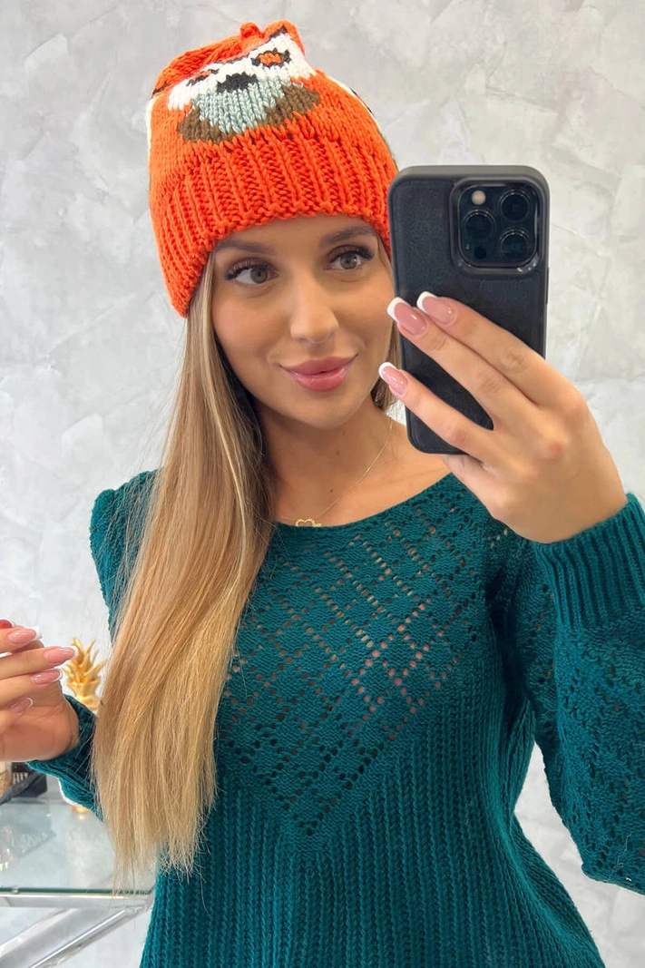 Dámská čepice Ofelia K349 oranžová