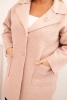 Plus Size women's coat with wool and pockets lamb pink