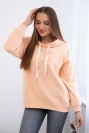 Kapuzenpullover aus Baumwolle Pfirsich