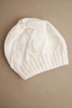 Women's winter hat made of wool with a geometric pattern K479 white