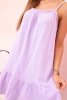 Women's muslin dress with straps and frill light purple