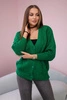 Buttoned sweater with wide sleeves green