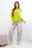 Women's asymmetrical batwing viscose sweater pistachio