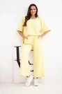 Damen-Set aus butterweicher Viskose, Sweatshirt und weite Hose gelb