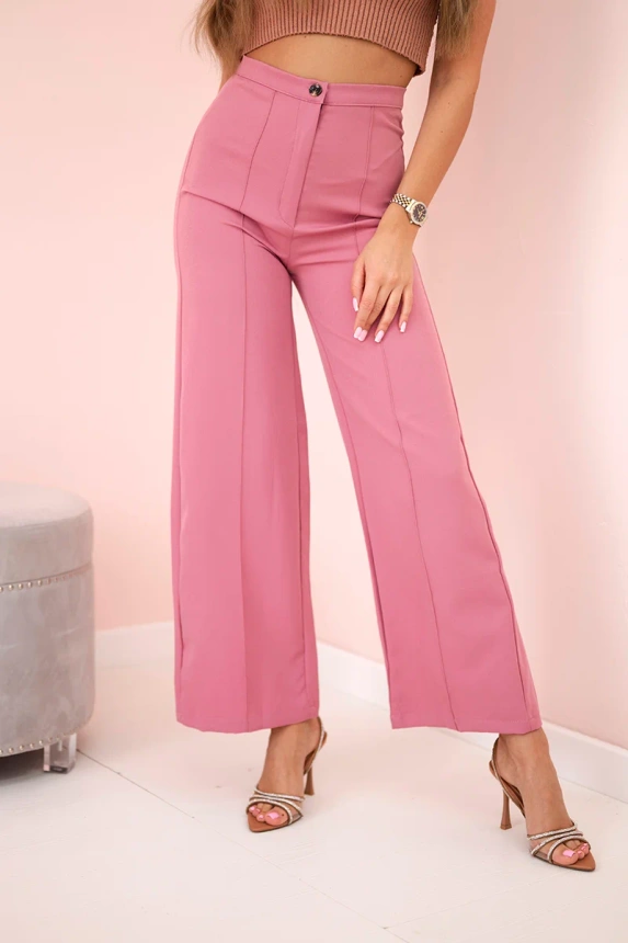 Pants with a wide leg dark pink