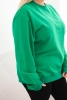 Moteriška pėtelė bluzonė Plus Size medvilninė basic su apvaliu iškirpimu žalia