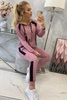 Sports set with stripes dark pink