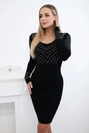 Knitted dress with silver pattern black