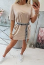 Kleid mit Ziergürtel beige