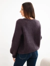 Damensweater aus 80% Kid-Mohair mit langen Ärmeln und rundem Ausschnitt braun