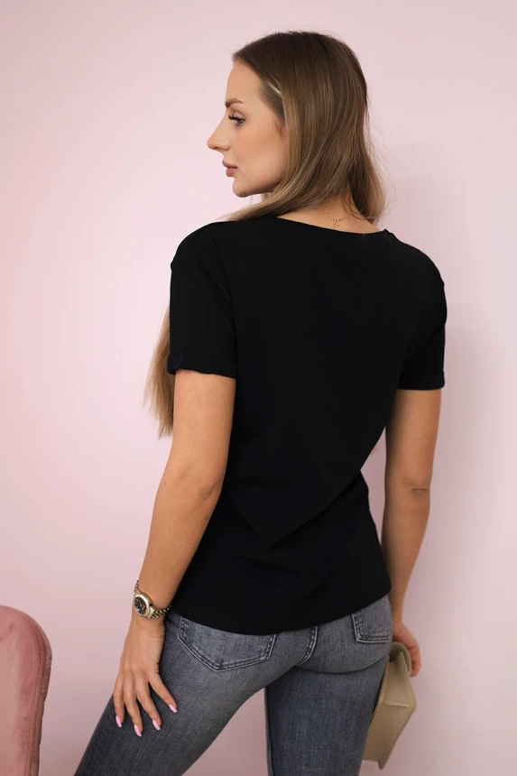 Bedruckte Bluse Perfektes Schwarz