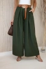 Wide-leg belted trousers khaki