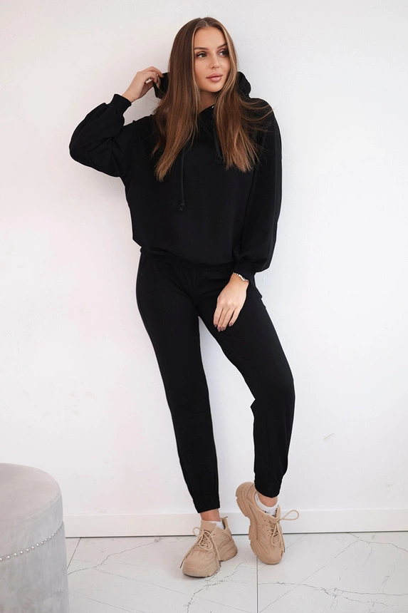 Sweatshirt-Set mit Kapuze schwarz