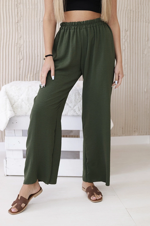Wide-leg trousers khaki