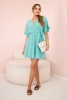 Muslin dress with waist dark mint