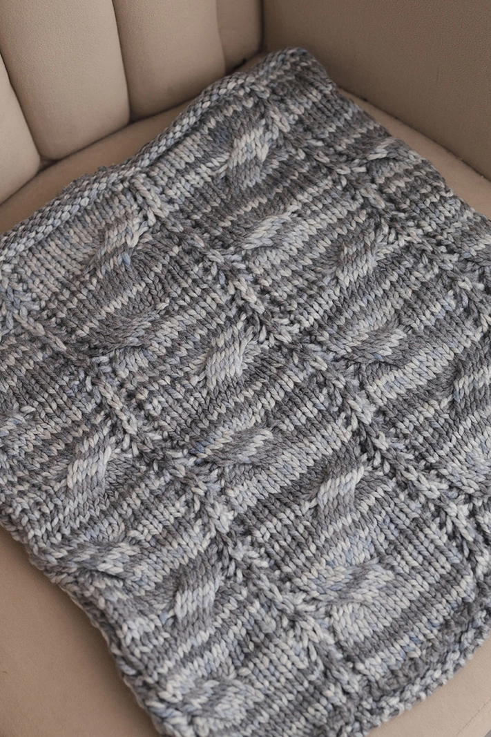 Women's soft winter wool scarf KN25 gray+graphite